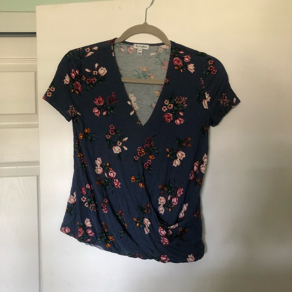 Blue floral shirt